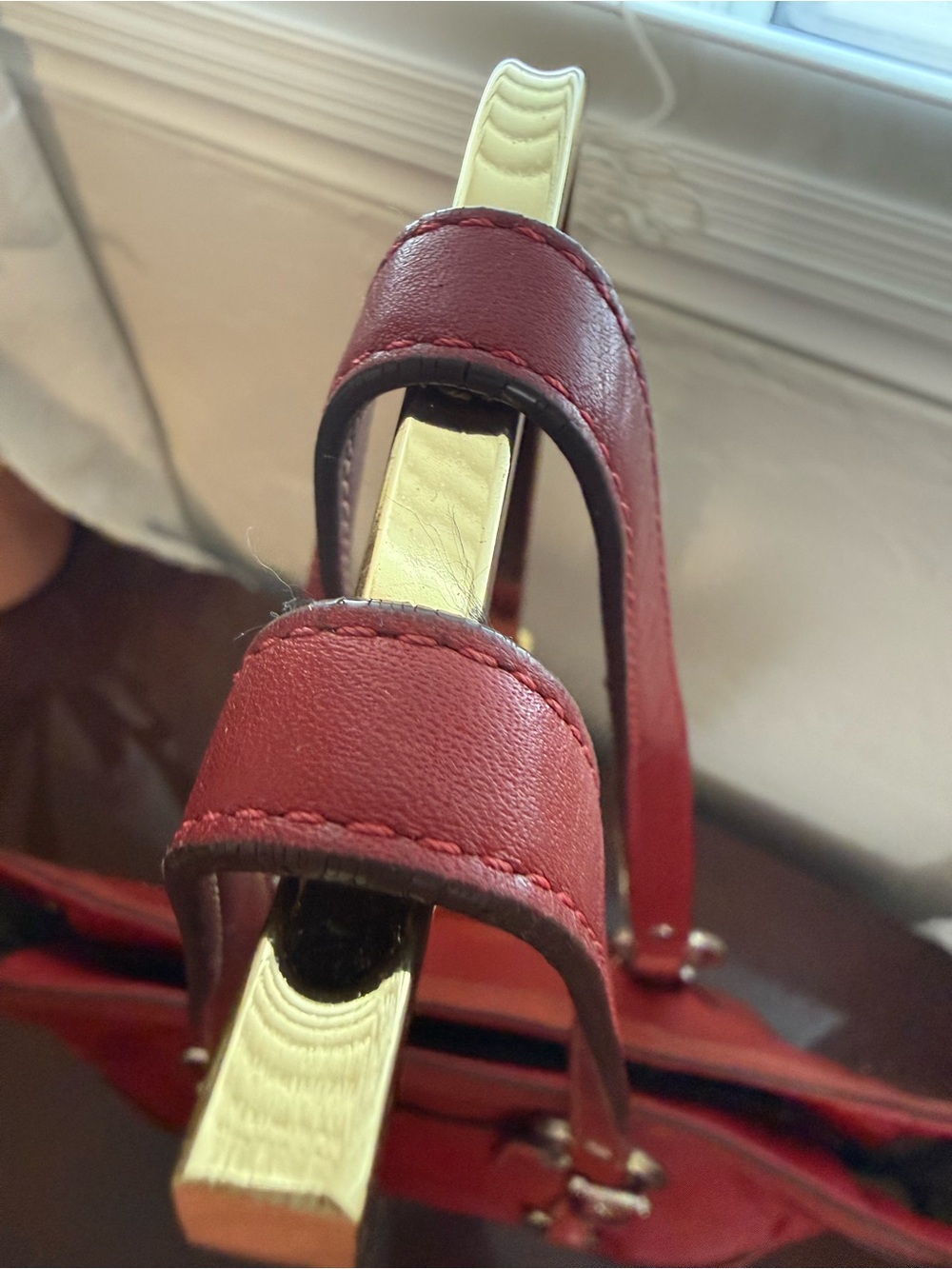 Coach Gallery East West Red Leather Shoulder Bag with Silver Hardware F12343 - Picture 2 of 6